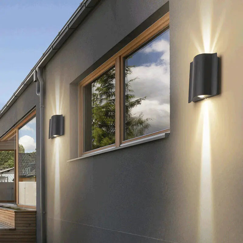 Modern Wave Aluminum Waterproof LED Outdoor Wall Sconce Lamp Cuvalon