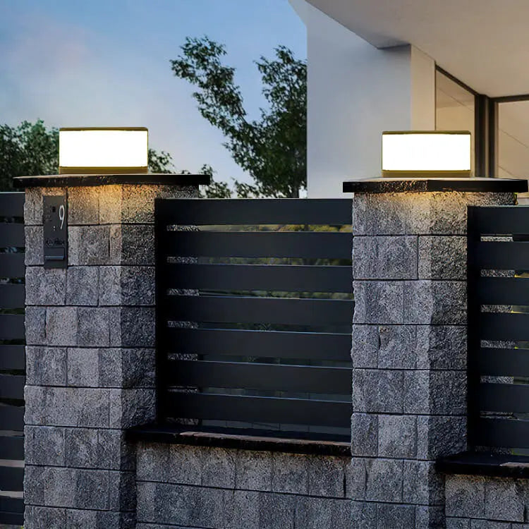 Solar Outdoor Round Column Post Head LED Waterproof Landscape Light Cuvalon