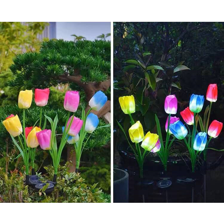 Outdoor Solar Tulip LED Waterproof Lawn Ground Decorative Insert Landscape Light Cuvalon