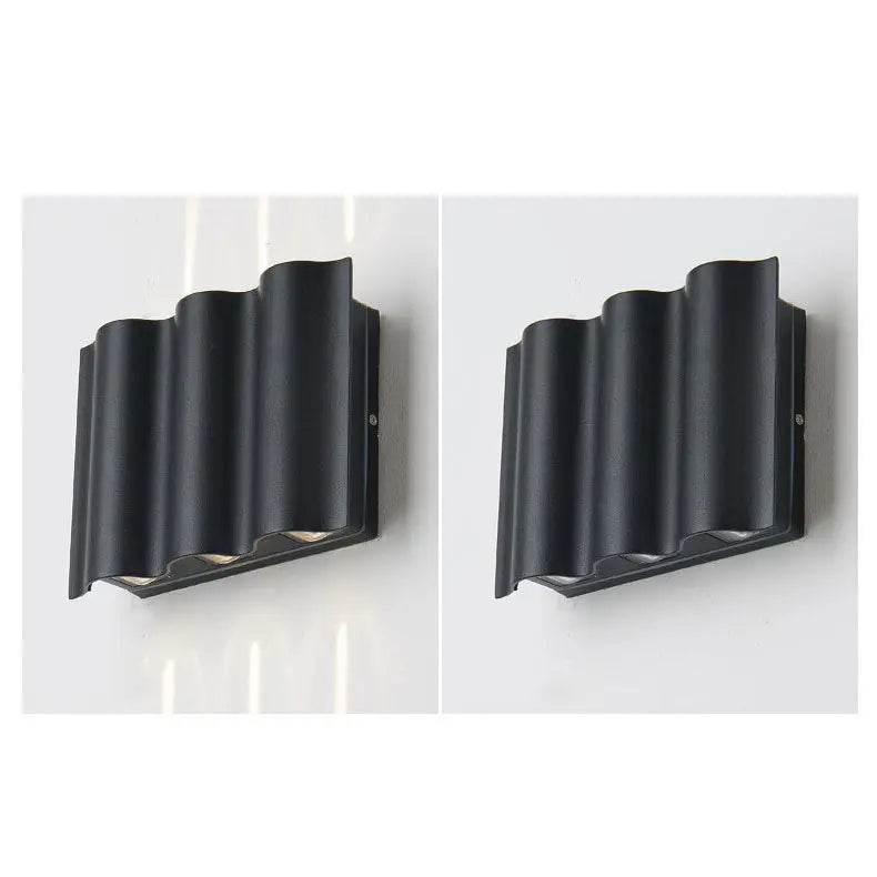 Modern Wave Aluminum Waterproof LED Outdoor Wall Sconce Lamp Cuvalon