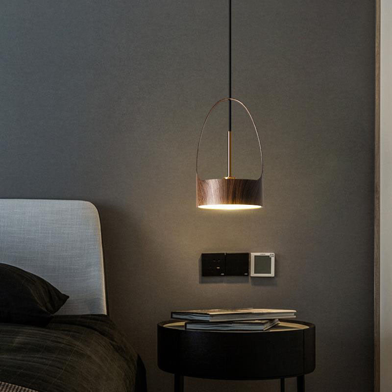 Contemporary Scandinavian Round Iron Acrylic LED Pendant Light For Bedroom Cuvalon