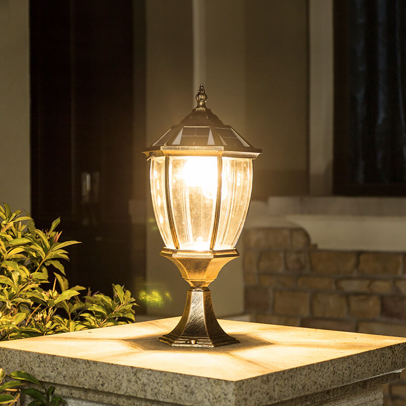 Outdoor Solar Waterproof Aluminum Glass 1-Light Lawn Landscape Light Cuvalon