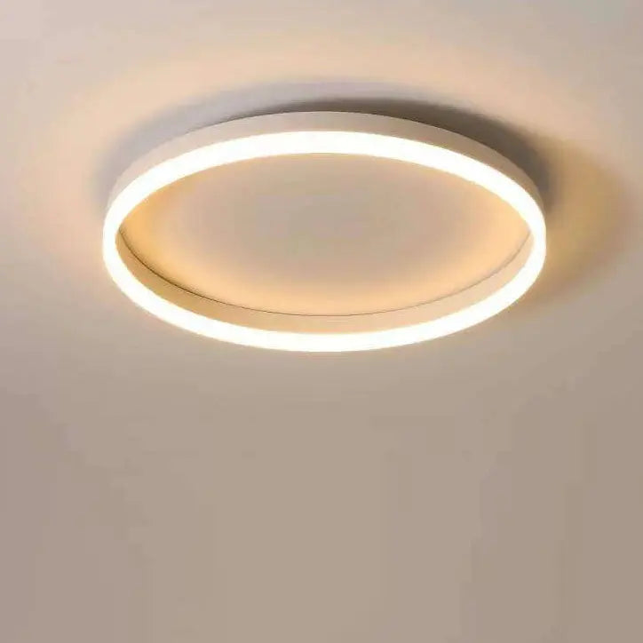 Nordic Minimalist Circle Ring Iron Acrylic LED Flush Mount Ceiling Light Cuvalon