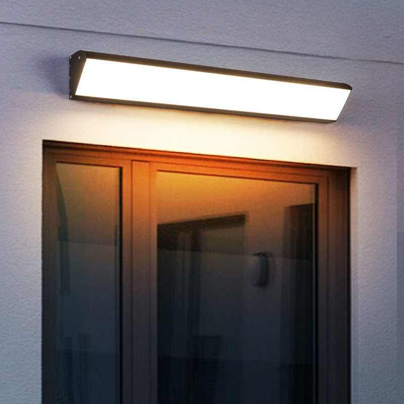 Contemporary Industrial Rectangular Aluminum PC Waterproof LED Wall Sconce Lamp For Outdoor Patio Cuvalon