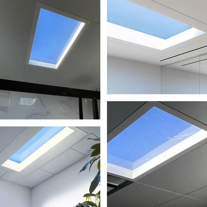 Modern Minimalist Smart Blue Sky Metal LED Flush Mount Ceiling Light for Living Room Cuvalon