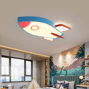 Cartoon Rocket-shaped Aluminum LED Flush Mount Ceiling Light Cuvalon