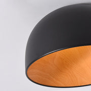 Minimalist Wooden Bowl Iron LED Flush Mount Ceiling Light Cuvalon