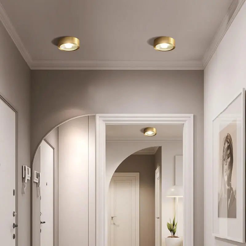 Nordic Light Luxury All Copper Ultra-thin LED Flush Mount Light Cuvalon