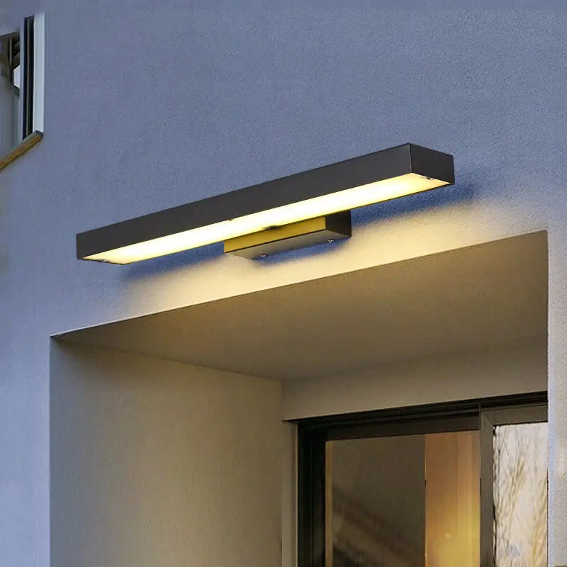 Modern Minimalist Rectangular Flat LED Sensor Outdoor Waterproof Wall Sconce Lamp Cuvalon