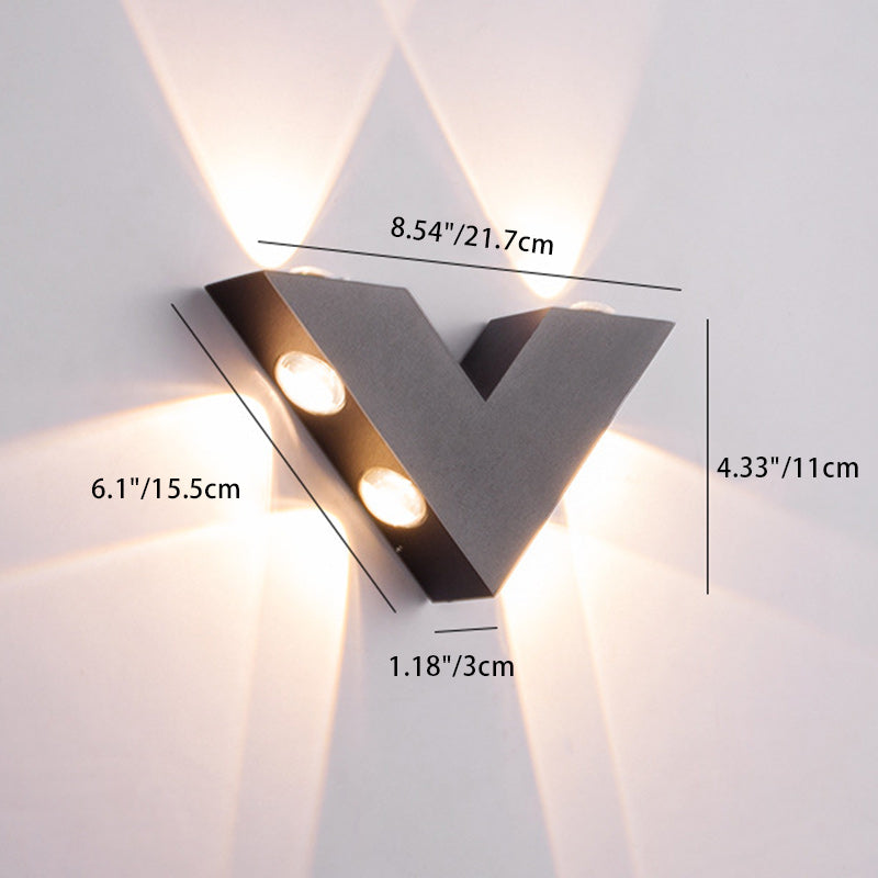 Modern Minimalist V-Shaped Triangle Aluminum Glass LED Wall Sconce Lamp For Garden Cuvalon