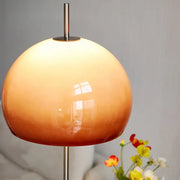 Contemporary Retro Mushroom Hardware Glass 2-Light Standing Floor Lamp For Living Room Cuvalon