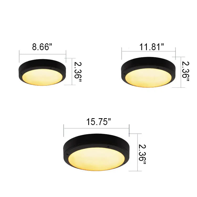 Outdoor Simple Round Octagon Aluminum Waterproof LED Flush Mount Ceiling Light Cuvalon