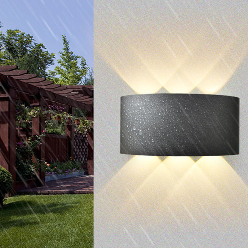 Modern Minimalist Waterproof Cylinder Rectangular Aluminium Iron Acrylic LED Wall Sconce Lamp For Outdoor Patio Cuvalon
