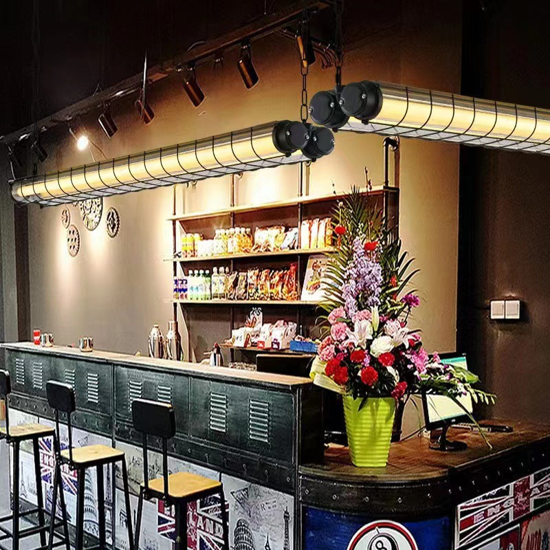 Contemporary Industrial Long Hardware Acrylic 1/2 Light Island Light Chandelier For Dining Room Cuvalon