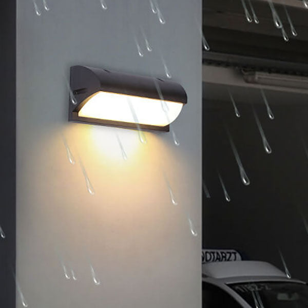 Modern Simple Geometry Outdoor Waterproof Sensor LED Wall Sconce Lamp Cuvalon