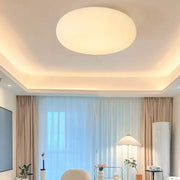 Modern Minimalist Oval Iron PE LED Flush Mount Ceiling Light For Bedroom Cuvalon