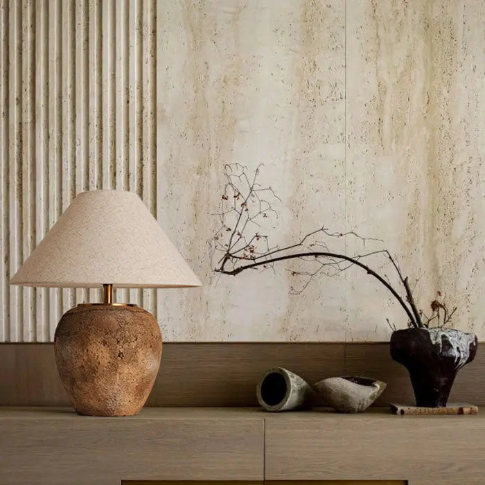 Modern Shabby Chic Cone Fabric Ceramic Jar 1-Light Table Lamp For Bedroom Cuvalon