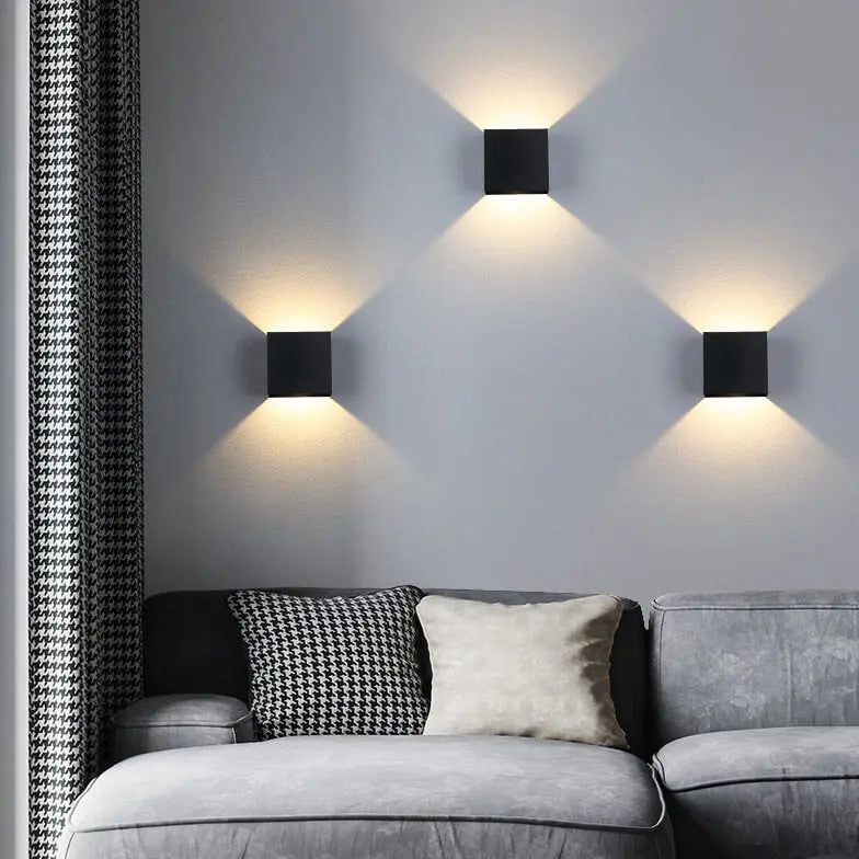 Modern Minimalist Square Aluminum LED Wall Sconce Lamp Cuvalon
