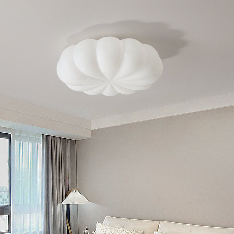Contemporary Nordic PE Shade Kid's Flowers LED Flush Mount Ceiling Light For Bedroom Cuvalon