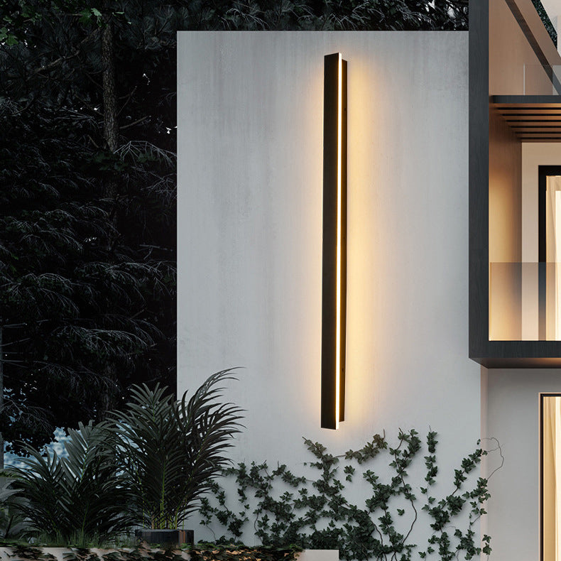 Modern Minimalist Long Rectangular Aluminum Acrylic LED Wall Sconce Lamp For Garden Cuvalon
