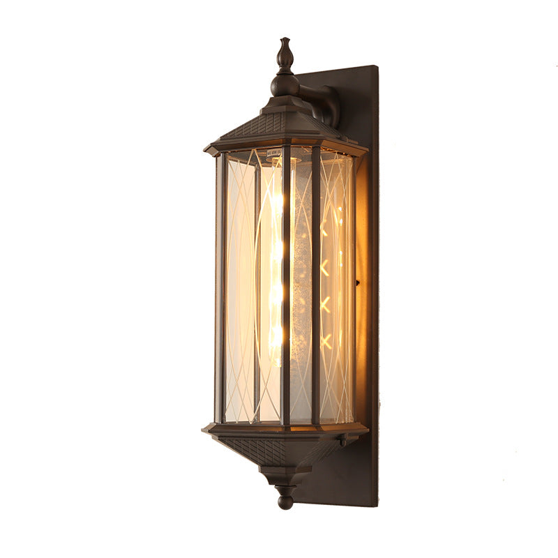Outdoor Vintage Chinese Transparent Cage 1-Light Waterproof Wall Sconce Lamp Cuvalon