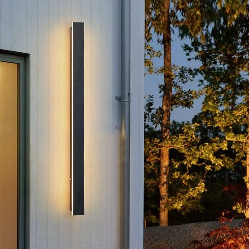 Retro Outdoor Rectangular Strip Waterproof LED Wall Sconce Lamp Cuvalon