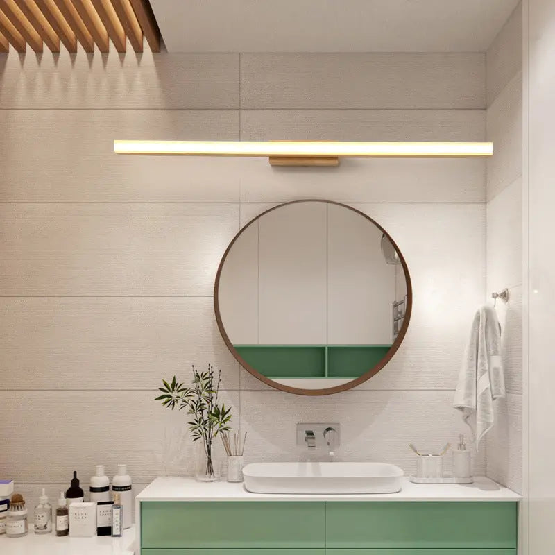 Nordic Minimalist Wooden Long Strip Vanity Light LED Wall Sconce Lamp Cuvalon