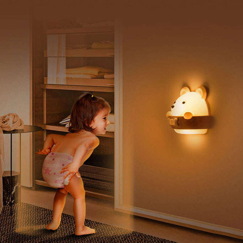 Cartoon ABS Creative Bear LED Night Light Wall Sconce Lamp Cuvalon
