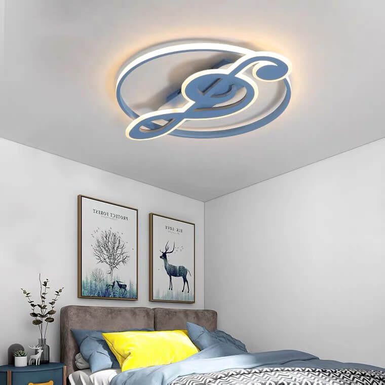 Nordic Creative Music Notes Design LED Flush Mount Ceiling Light Cuvalon