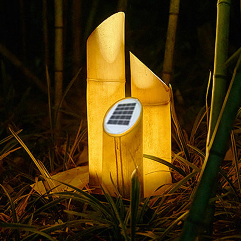 Contemporary Creative Waterproof Solar Resin Bamboo LED Landscape Lighting Outdoor Light For Garden Cuvalon