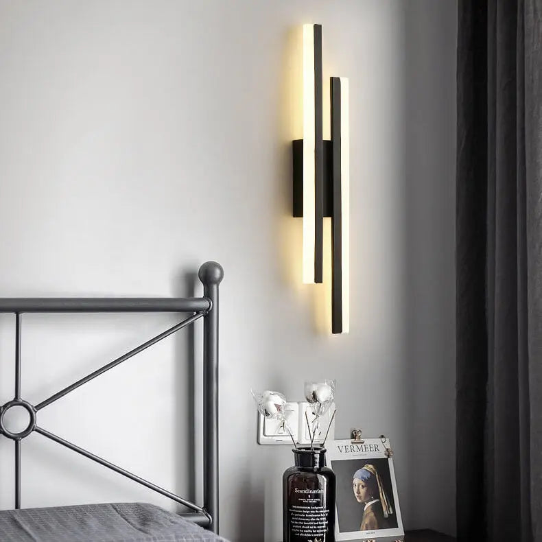 Modern Minimalist Lines Iron Acrylic LED Wall Sconce Lamp Cuvalon