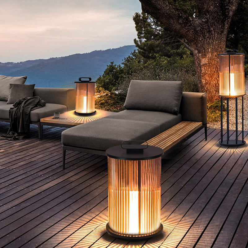 Modern Simplicity Cylinder Glass Stainless Steel 1-Light Landscape Light For Outdoor Patio Cuvalon