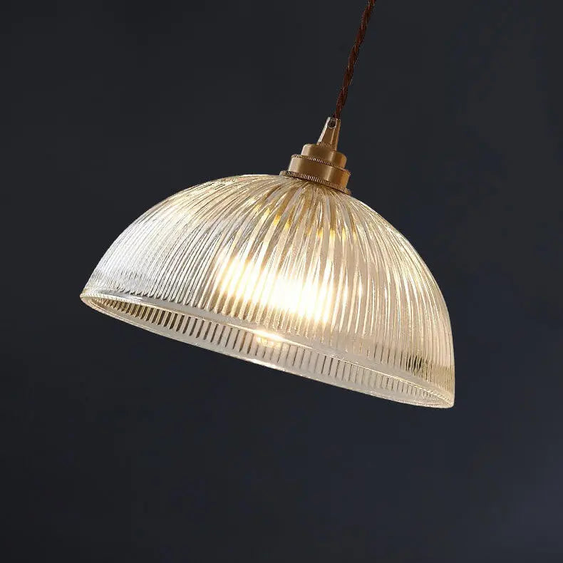 Modern Simple Clear Glass Dome Pot Lid 1-Light Pendant Light Cuvalon