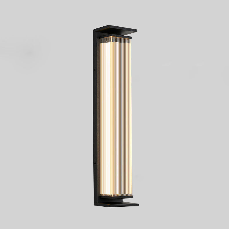 Modern Minimalist Waterproof Rectangular Stainless Steel Acrylic LED Wall Sconce Lamp For Outdoor Patio Cuvalon