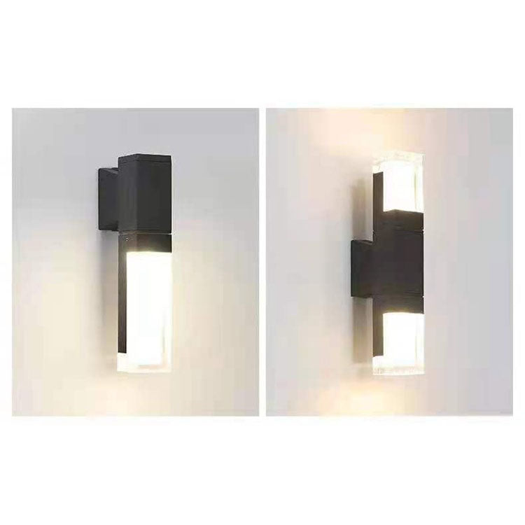 Outdoor Modern Waterproof Rectangular Column LED Wall Sconce Lamp Cuvalon