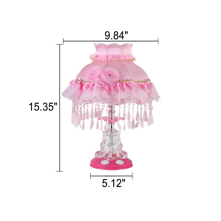 European Style Wedding Fabric Glass 1-Light Table Lamp Cuvalon