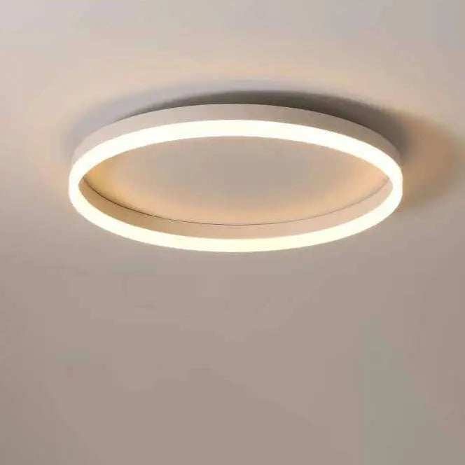 Nordic Minimalist Circle Ring Iron Acrylic LED Flush Mount Ceiling Light Cuvalon