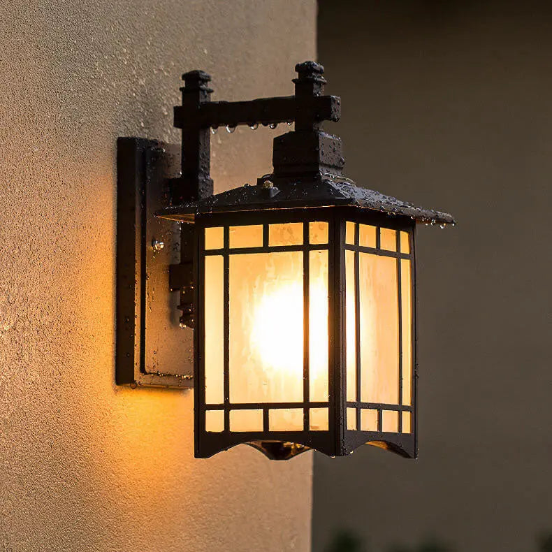 Modern Waterproof Solar Aluminum Chinese Pavilion Shape 1-Light Wall Sconce Lamp Cuvalon