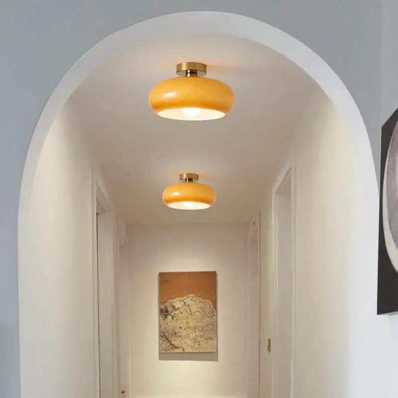 Modern Retro Round Solid Color Glass Electroplated Copper  1-Light Pendant Light Flush Mount Light Cuvalon