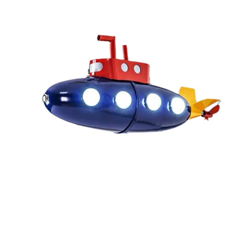 Contemporary Creative Cartoon Submarine Iron LED Kids Chandelier For Bedroom Cuvalon