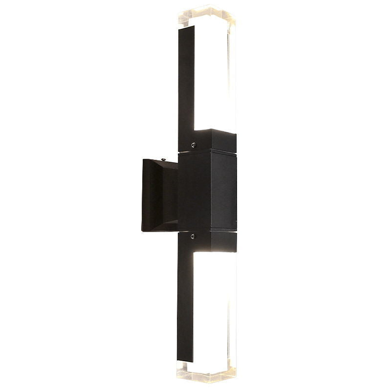 Outdoor Modern Waterproof Rectangular Column LED Wall Sconce Lamp Cuvalon