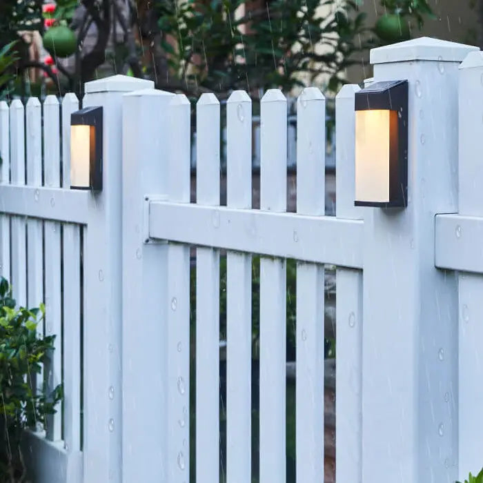 Solar Square Frosted Glass Waterproof Outdoor LED Wall Sconce Lamp Cuvalon
