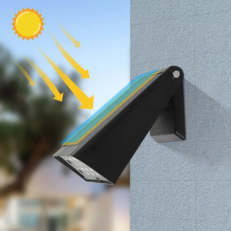 Modern Minimalist Solar Rectangular Trapezoidal ABS PC LED Wall Sconce Lamp For Garden Cuvalon