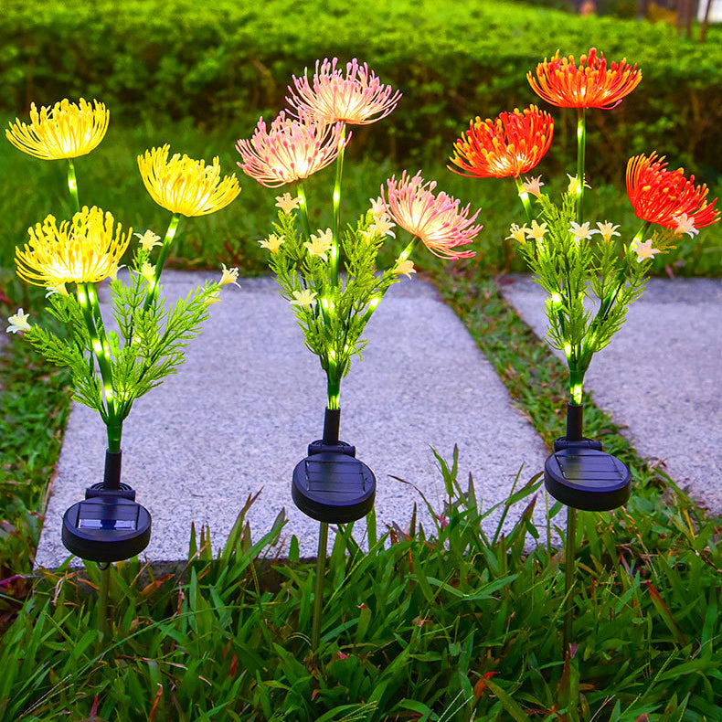 Modern Art Deco Waterproof Solar Plastic Stainless Steel ABS Simulated Flower LED Landscape Light For Garden Cuvalon
