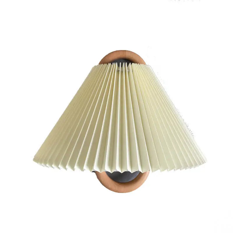 Modern Original Solid Wood Pleated Semi-Circle 1-Light Wall Sconce Lamp Cuvalon