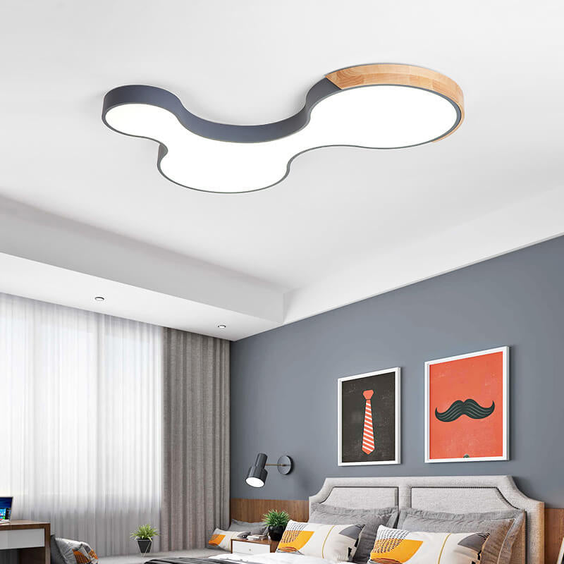Nordic Macaron Shaped Block Clouds LED Flush Mount Ceiling Light Cuvalon