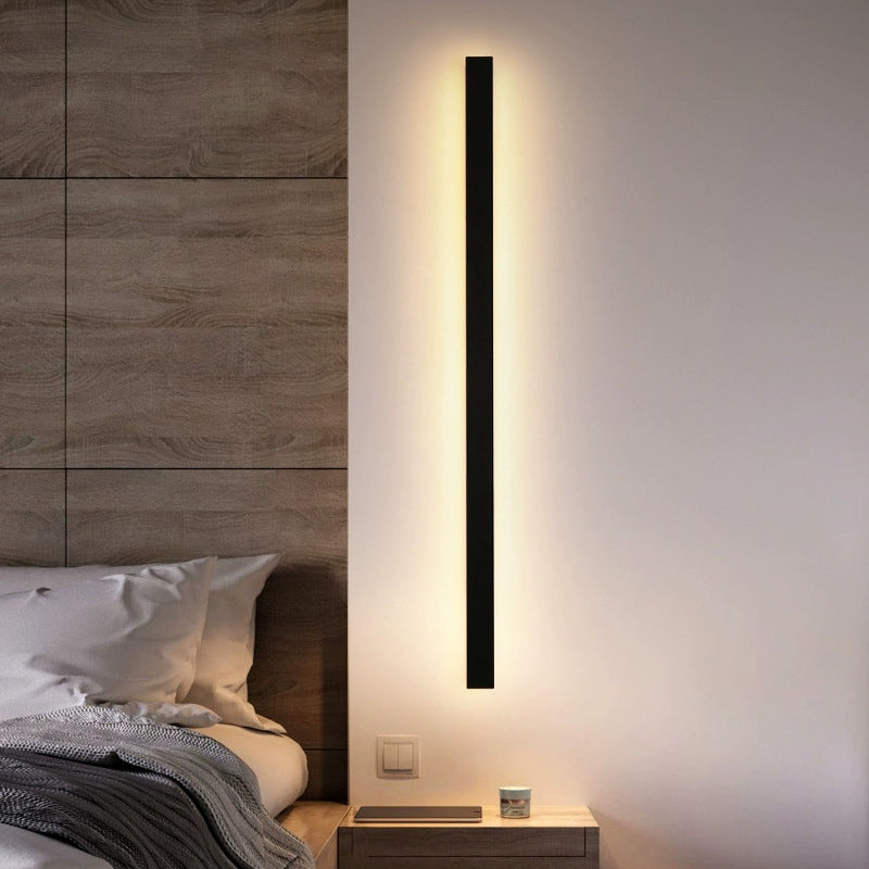Modern Minimalist Long Rectangular Aluminum Acrylic LED Wall Sconce Lamp For Garden Cuvalon