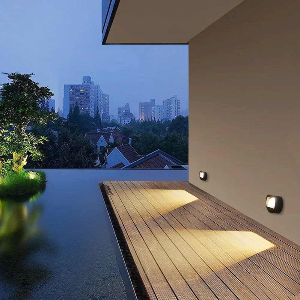 Outdoor Solar Round Square LED Waterproof Patio Step Light Cuvalon