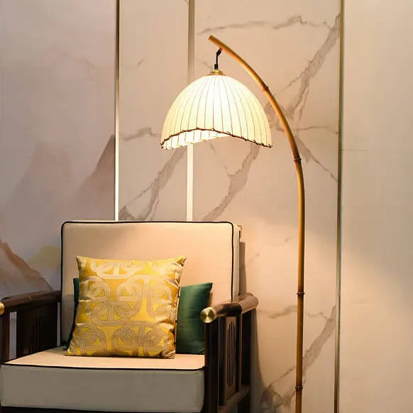 Retro Zen Simulation Bamboo Pole 1-Light Standing Floor Lamp Cuvalon