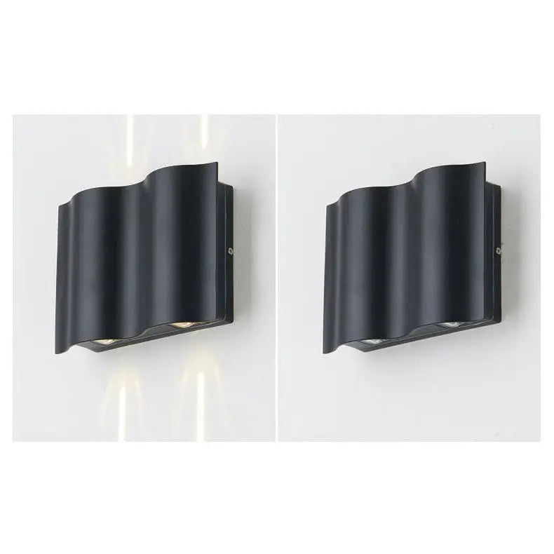 Modern Wave Aluminum Waterproof LED Outdoor Wall Sconce Lamp Cuvalon